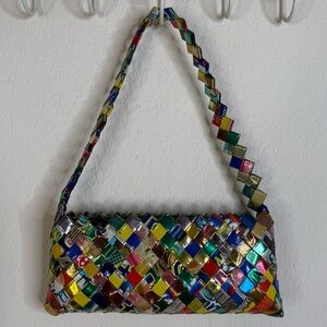Retro Woven Gum Wrapper-Style Shoulder/Handbag